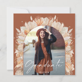 Studenten fotobåge terracotta pampas botaniska inbjudningar