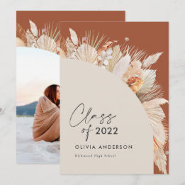 Studenten fotobåge terracotta pampas botaniska inbjudningar