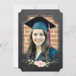 Studenten-fotoklass av 2016-Blommigt för kretskort Inbjudningar