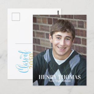 Studenten-fotominimalistiskt klassiskt skript Guld Vykort