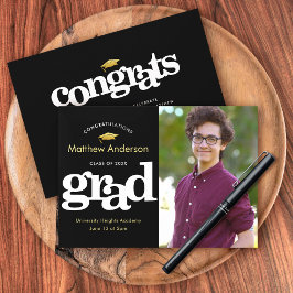 Studenten fotomodern fet typografi svart guld meddelande