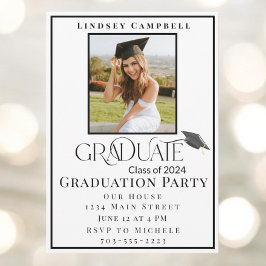 Studenten Fotomodern typografi Student Party Inbjudningar