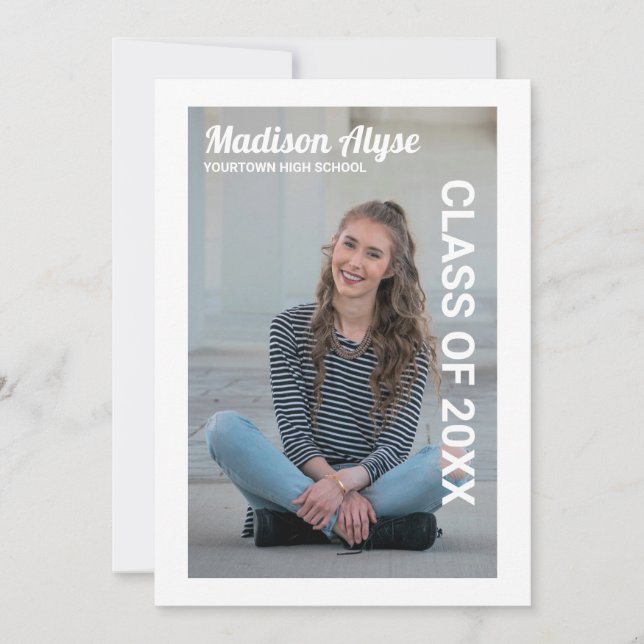 Studenten fotoredigerbart meddelande om Färg Inbjudningar (Framsida)