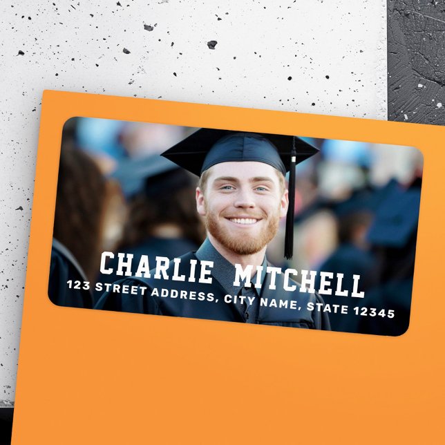 Studenten-fotoreturadress Adressetikett (Graduation photo return address label)