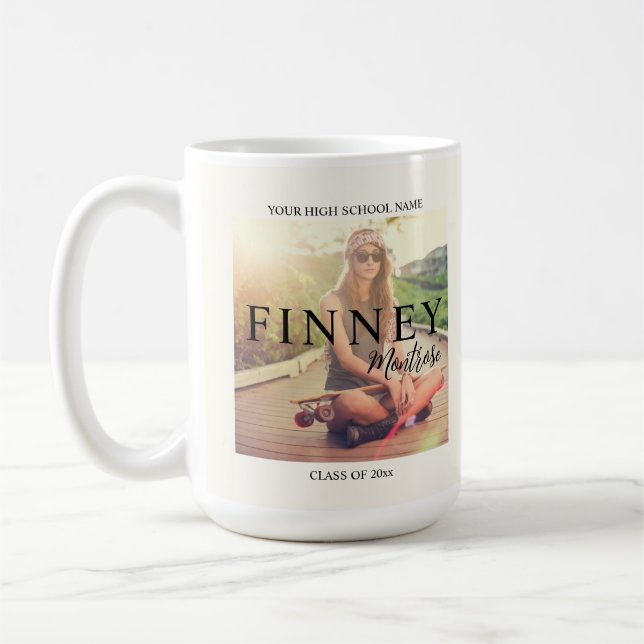 Studenten-fototextöverlägg Kaffemugg (Vänster)