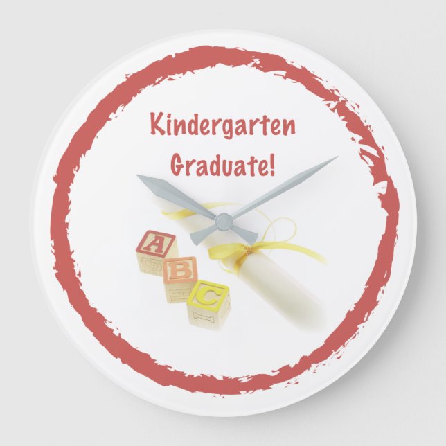 Studenten från Kindergarten, Anpassningsbar Round  Stor Klocka (Framsida)