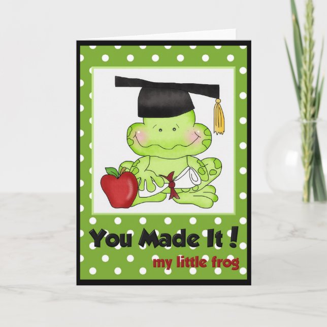 Studenten Frog School Teacher Greeting Card Kort (Framsida)
