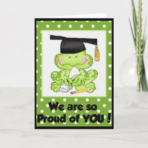 Studenten Frog Vi är stolta över ditt hälsningskor Kort
