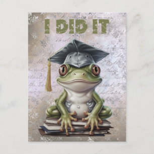 Studenten Frog Watercolor Vykort