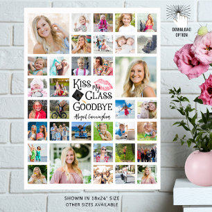 Studenten Funny KISS MY CLASS GOODBYE 35 foton Poster