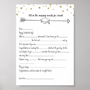 Studenten fyllning i ord som saknas poster