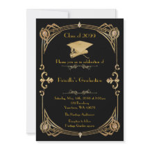 Studenten, Gatsby stil, Black guld,monogram back