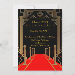 Studenten, Gatsby stil, Red Carpet stil, Black Inbjudningar