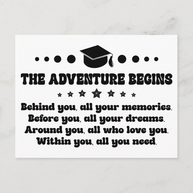 Studenten-gåvor till hennes/hans Studenten Day Inbjudan Vykort (Framsida)