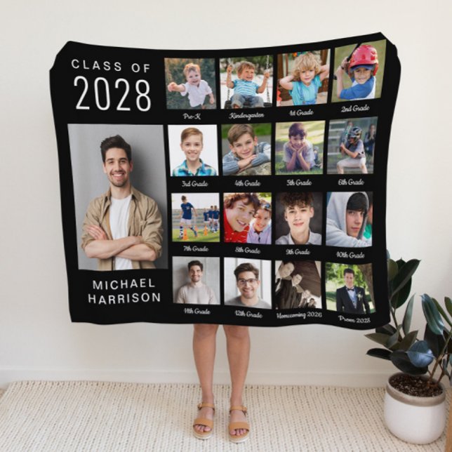 Studenten genom åren 17 fotosvart fleecefilt (Skapare uppladdad)