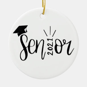 Studenten Gift, 2021 års klass, Senior 2021 Julgransprydnad Keramik