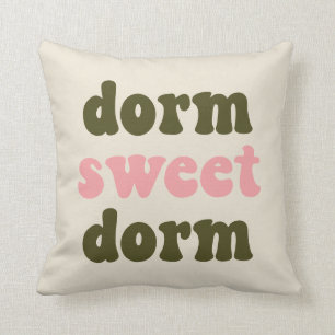 Studenten Gift Colorful Dorm Quote Rosa Grönt Kudde