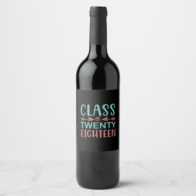 Studenten Gift | Klass 218 Vinflaska Etikett (Framsida)