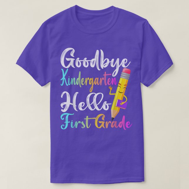 Studenten Gifts Adjö Kindergarten Hej First  T Shirt (Design framsida)