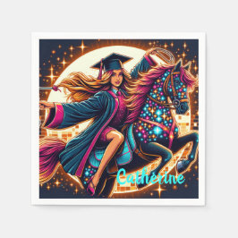 Studenten Girl on Finare Horse Anpassningsbar Pappersservett