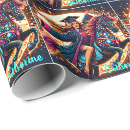 Studenten Girl on Finare Horse Anpassningsbar Presentpapper