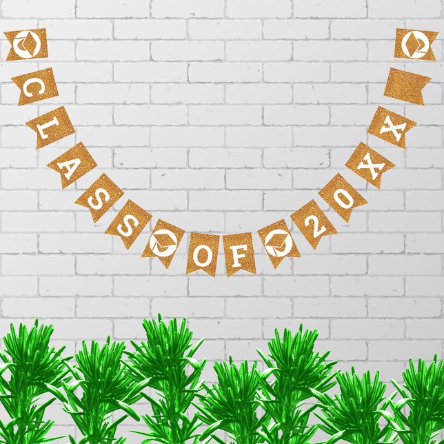 Studenten Glam Guld Skapar din klass Vimplar (Skapare uppladdad)