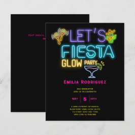 Studenten Glow Party inbjudación Fiesta de Neón