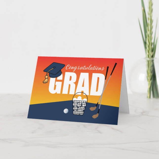 Studenten Golf Idrottsman Grattiss Grad Cap Kort (Framsida)
