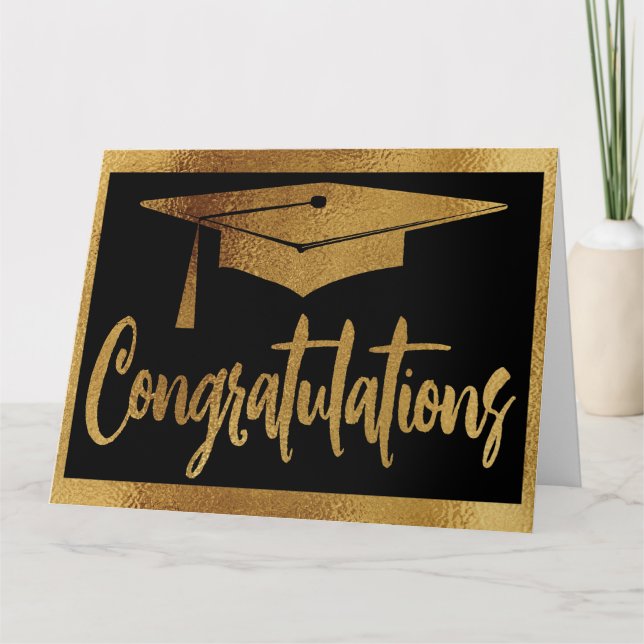 Studenten Grad Grattis Elegant Modern Kort (Framsida)