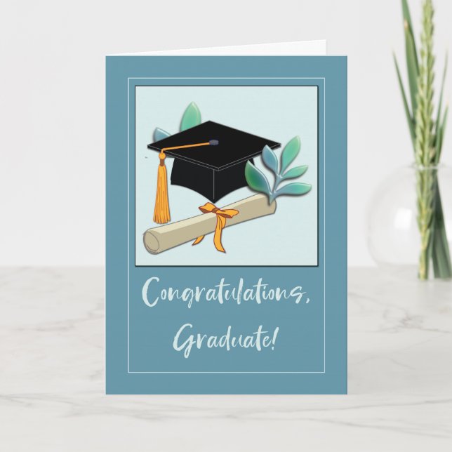 Studenten Grattis Cap och diplomat Kort (Framsida)