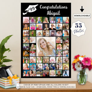 Studenten Grattis Namn 55 Fotokollage Poster