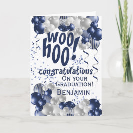 Studenten Grattis Navy Balloon Kort