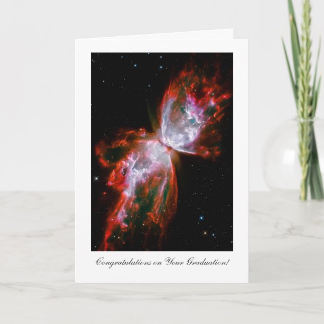 Studenten Grattisar - Butterfly Nebula Star Kort (Framsida)