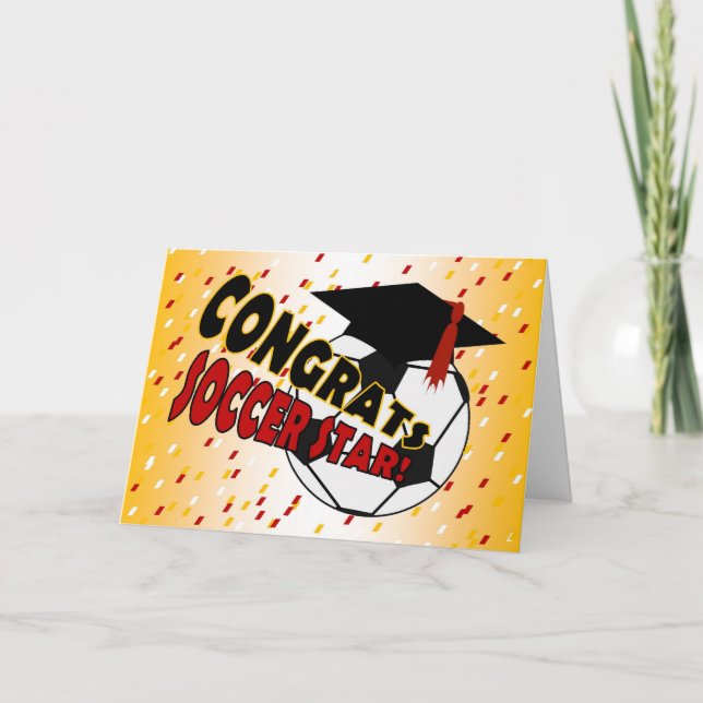 Studenten Grattisar för en fotbollsstjärna Kort (Framsida)