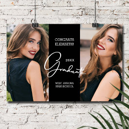 Studenten Grattiss Black Modern Photo Poster