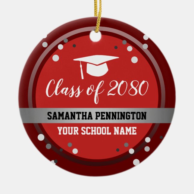 Studenten Grattiss Confetti Julgransprydnad Keramik (Framsidan)