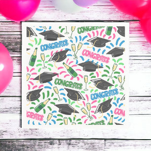 Studenten Gratulerar champagnekonfetti färgad Pappersservett