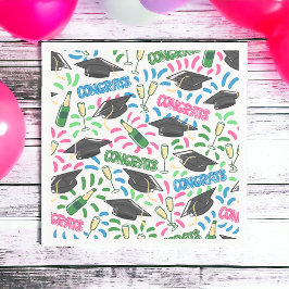 Studenten Gratulerar champagnekonfetti färgad Pappersservett