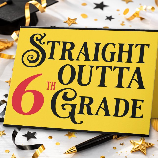 Studenten Gratulerar i Klass vid den funktionella  Kort (Graduation Card for your favorite grad. 6th Grade School. Personalize with own message. Modern fun!)