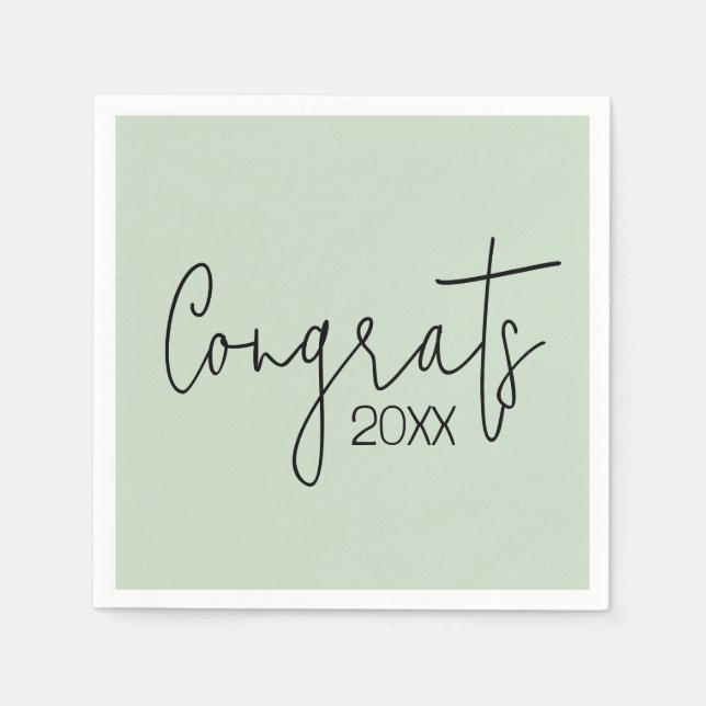 Studenten Gratulerar på Grönten Sage Pappersservett (Framsidan)