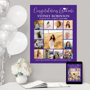Studenten Gratulerar Photo Collage Lila and White Poster
