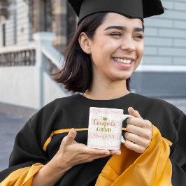 Studenten Gratulerara Grad Guld Glitter Rand Kaffemugg