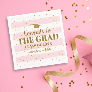 Studenten Gratulerara Grad Guld Glitter Rand Pappersservett