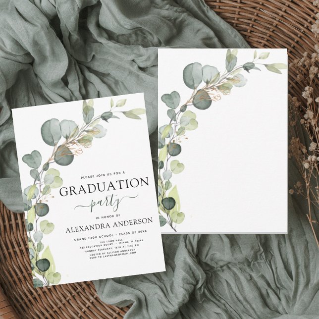 Studenten Greenery Eucalyptus 2023 Inbjudningar (Skapare uppladdad)