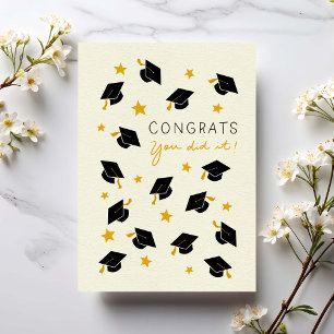 Studenten Handskriftlig Gratulerar Du gjorde det Kort