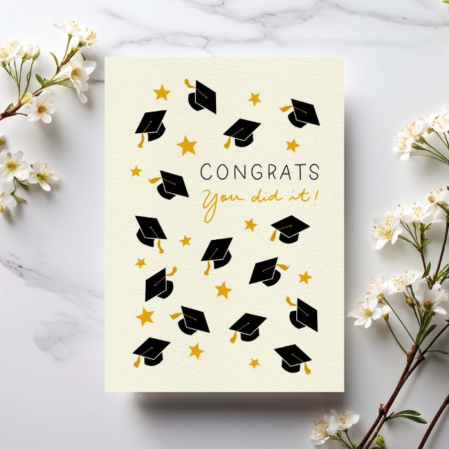 Studenten Handskriftlig Gratulerar Du gjorde det Kort (Skapare uppladdad)