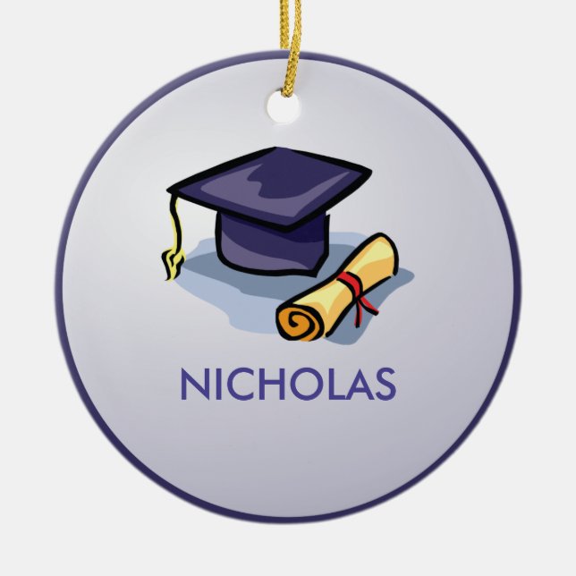 Studenten har tidigare haft en framtid på blå mark julgransprydnad keramik (Framsidan)