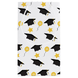 Studenten Hat Balloons Stars Mönster Gult Black