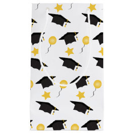 Studenten Hat Balloons Stars Mönster Gult Black