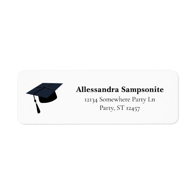 Studenten Hat Black Return-adressetikett Returadress Etikett (Framsidan)